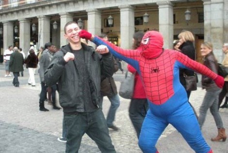 Times Square Spider-Man punches a mom, Big Bird disappointed